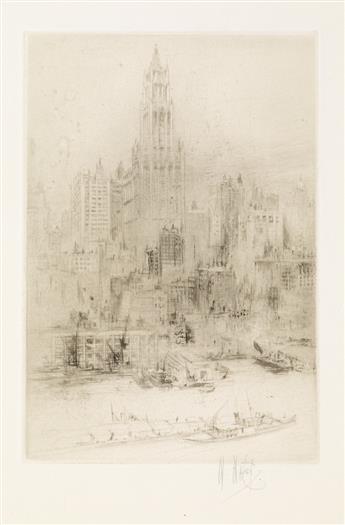 WILLIAM WALCOT Group of 5 etching and drypoints of New York.